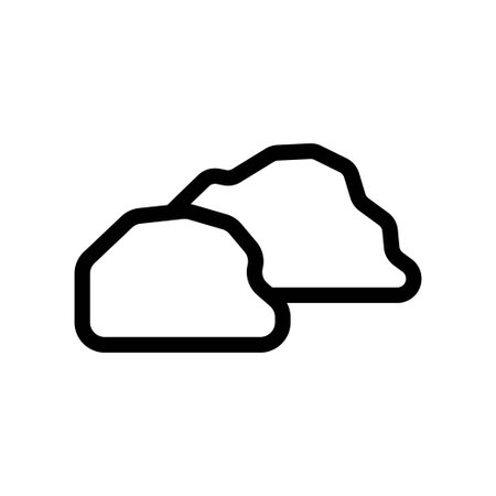 Stone icon in trendy line style design. Vector graphic illustration. Rock symbol for website, logo, app and interface design. Black icon vector designのイラスト素材