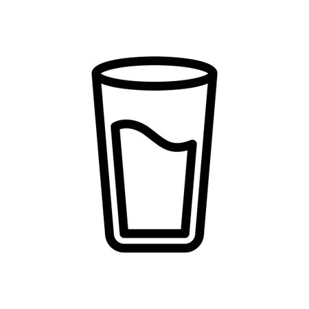 White Water glass icon in trendy line style design. Vector graphic illustration. Glass symbol for website, logo, app and interface design. Black icon vector designのイラスト素材