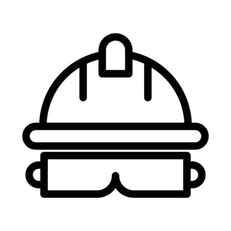 safety helmet icon vector illustration isolated sign symbol suitable for display, website, logo and designer. High quality black style vector iconのイラスト素材
