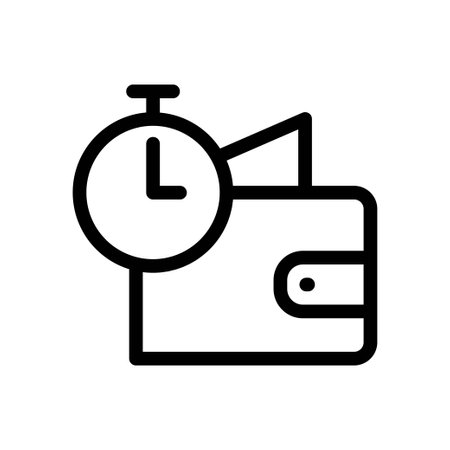 pay later isolated sign symbol icon suitable for display, website, logo and designer. High quality black style vector iconのイラスト素材