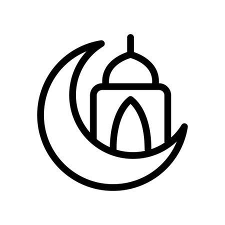 Islamic service vector illustration isolated sign symbol icon suitable for display, website, logo and designer. High quality black style vector iconのイラスト素材