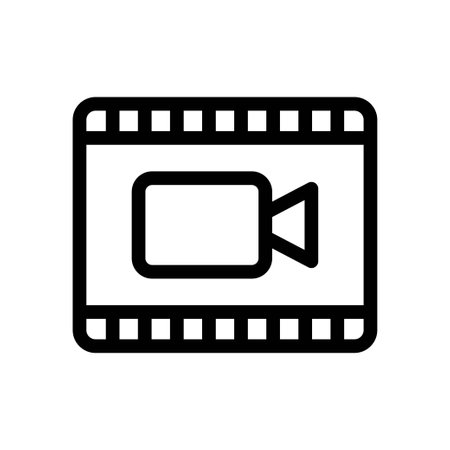 movie icon or logo vector illustration isolated sign symbol suitable for display, website, logo and designer. High quality black style vector iconのイラスト素材