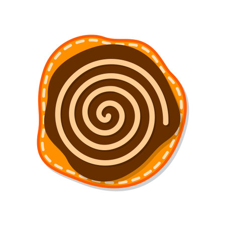 illustration of donuts with vanilla cream design on white backgroundのイラスト素材