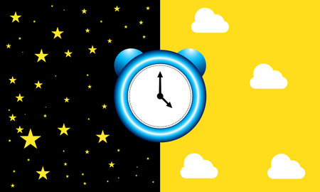 Illustration design Circadian rhythms and sleep-wake cycles: how exposure to sunlight regulates melatonin secretion in the human brain and body processesのイラスト素材