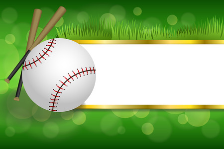 Background abstract green sport white baseball ball club gold strips frame illustration vectorのイラスト素材