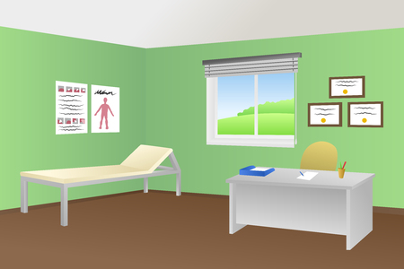 Doctor office clinic room illustration vectorのイラスト素材