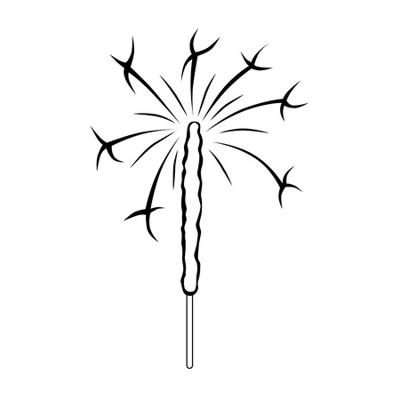 Abstract black white sparklers isolated illustrationのイラスト素材