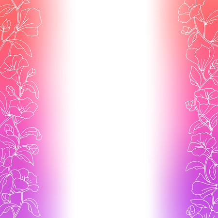 Flower background pink violet red white frame abstract illustration vectorのイラスト素材
