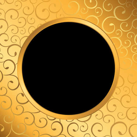 Abstract background yellow gold circle frame illustration vectorのイラスト素材
