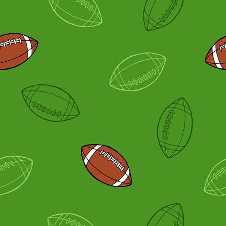 American football sport ball graphic art seamless pattern illustration vectorのイラスト素材