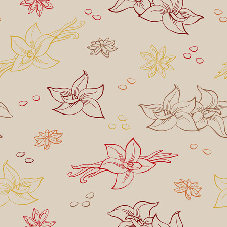 Anise vanilla graphic seamless pattern illustration vectorのイラスト素材