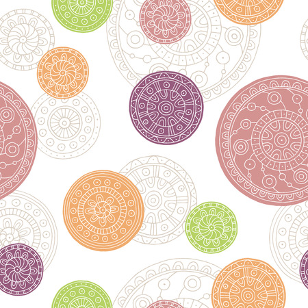 Circle graphic doodle color seamless pattern sketch illustration vectorのイラスト素材