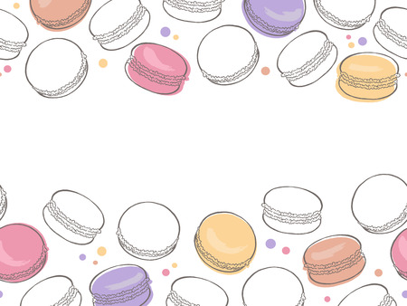 Macaroon graphic color seamless background sketch illustration vectorのイラスト素材