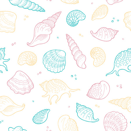 Shell graphic color seamless pattern sketch illustration vectorのイラスト素材