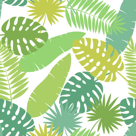 Palm leaf graphic green color seamless pattern background sketch illustration vectorのイラスト素材