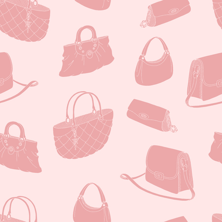 Bag graphic pink color seamless pattern background sketch illustration vectorのイラスト素材