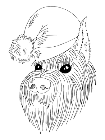 Dog black white isolated sketch graphic vector illustrationのイラスト素材