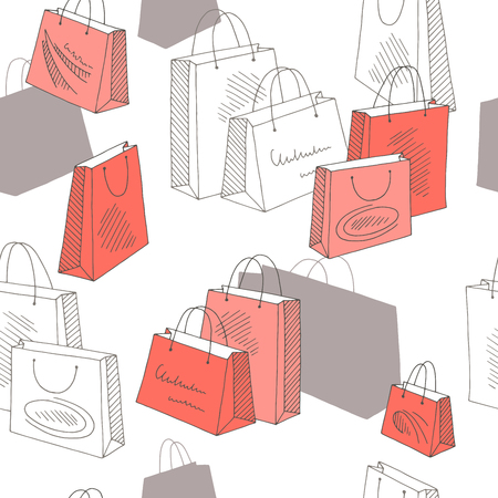Shopping bag graphic color seamless pattern background illustration vectorのイラスト素材