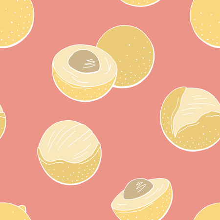 Longan fruit graphic color seamless pattern background sketch illustration vectorのイラスト素材