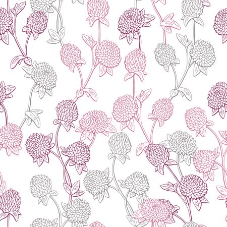 Clover flower graphic color seamless pattern sketch background illustration vectorのイラスト素材