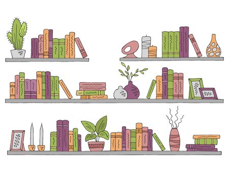 Shelves set graphic color isolated sketch illustration vectorのイラスト素材