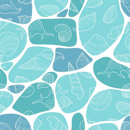 Shell graphic color seamless pattern background illustration vectorのイラスト素材