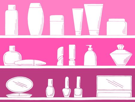 Shelves graphic color seamless pattern background illustration vectorのイラスト素材