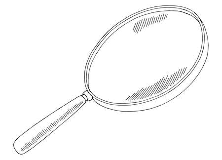 Magnifier graphic black white sketch isolated illustration vectorのイラスト素材