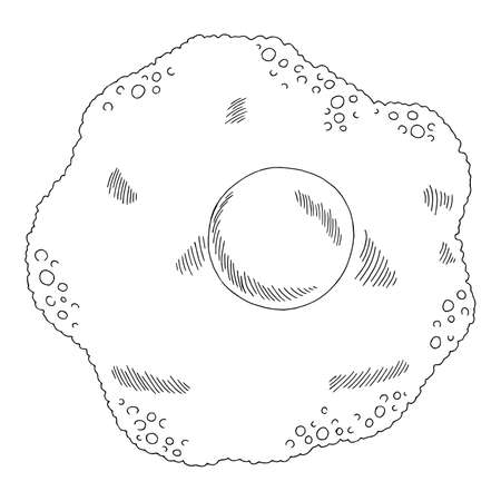 Fried eggs graphic black white isolated sketch illustration vectorのイラスト素材