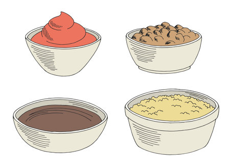 Sauce set graphic color isolated sketch illustration vectorのイラスト素材