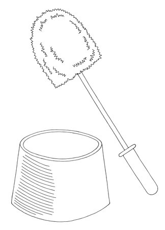 Toilet brush graphic black white isolated illustration vectorのイラスト素材