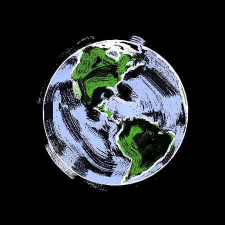A sketchy drawing of the Planet Earth の写真素材