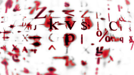Data Tech 0339 - Grungy digital screen readout with abstract data and numbers 