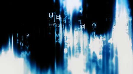 Cyber Grunge - Grungy digital screen readout with abstract data and numbers.の写真素材