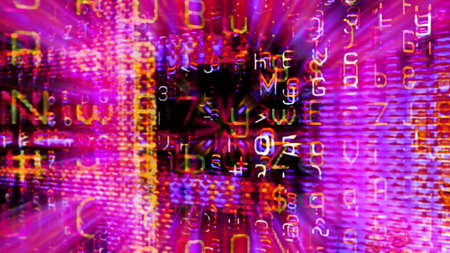 Cyber Grunge 0386 - Grungy digital screen readout with abstract data and numbers.の写真素材