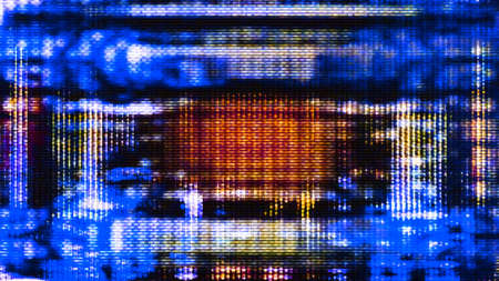 Futuristic, video screen display pixels creating abstract imagery.の写真素材