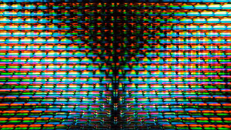 Futuristic, video screen display pixels creating an abstract pattern.の写真素材