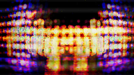 Futuristic, video screen display pixels creating an abstract pattern.の写真素材