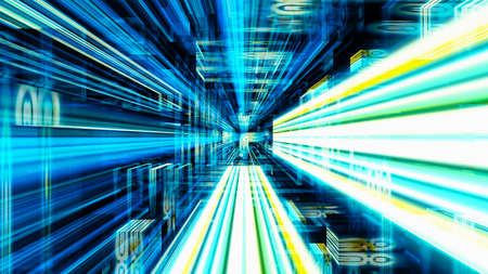 Streaming digital data abstraction 10555 from a series of futuristic tech imagery.の写真素材