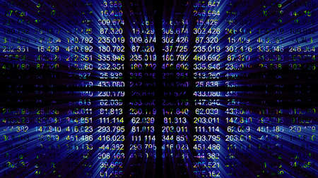 Futuristic digital technological display 10682 with numbers, letters and light effects.の写真素材