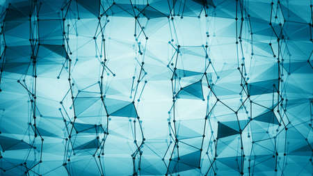 Futuristic, abstract wireframe geometry structure 10871. From a series of high resolution technology illustrations.の写真素材