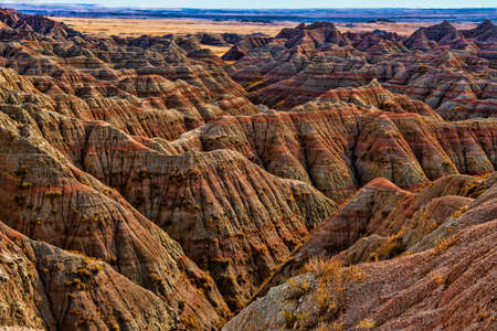 South Dakota Badlands bathed in Autumn light.の写真素材