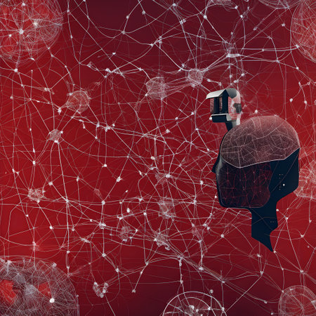 This is a striking digital artwork that primarily features an intricate representation of a human brain. The image is predominantly red, creating a bold and impactful visual effect, and it appears to be rendered in a high resolution, indicating a high level of detail. The brains structure appears to be intricately woven, akin to the delicate threads of a spiders web, echoing the complex interconnections within our minds. In parts, the image also suggests the possibility of a globe-like shape, adding another layer of symbolism as it could be interpreted as a nod to the universality of human cognition. Some viewers may perceive the appearance of a shattered glass, a metaphor perhaps for the fragility and vulnerability of the mind. The art piece has no discernible objects, faces, celebrities, or landmarks, which makes the focus solely on the abstract representation of the brain. Also, despite its complexity, the digital image does not feature any text, further emphasizing its abstract nature. Interestingly, the image also shares some similarities with the form of plant leaves, hinting at a possible connection between human cognition and nature. This unique amalgamation of abstract forms and symbolism makes this digital image a fascinating piece of art to explore and interpret.の素材