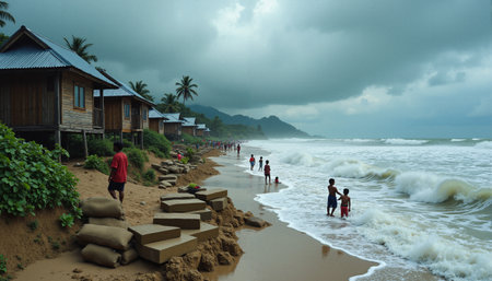 Tropical Beach Erosion Before Stormの素材