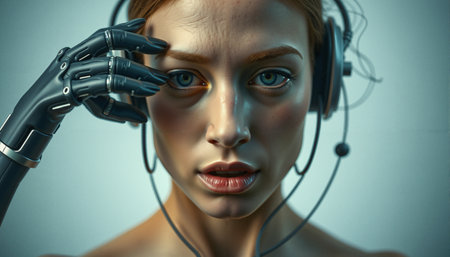 Cybernetic Woman in Focusの素材