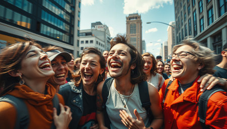 Joyful Friends in Urban Celebrationの素材