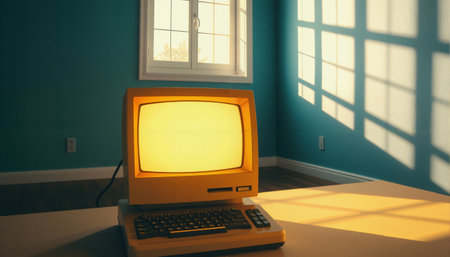 Vintage Computer In Golden Lightの素材