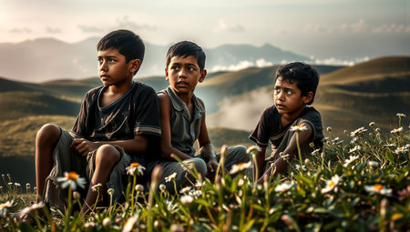 Three Boys in Golden Hillsの素材