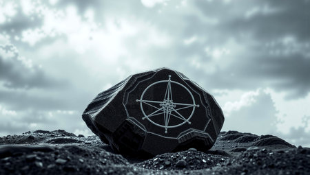 Compass Stone Under Stormy Skiesの素材