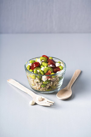 Homemade organic barley saladの写真素材